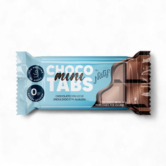 Mini tabletas de chocolate con leche, cremosas y llenas de sabor.