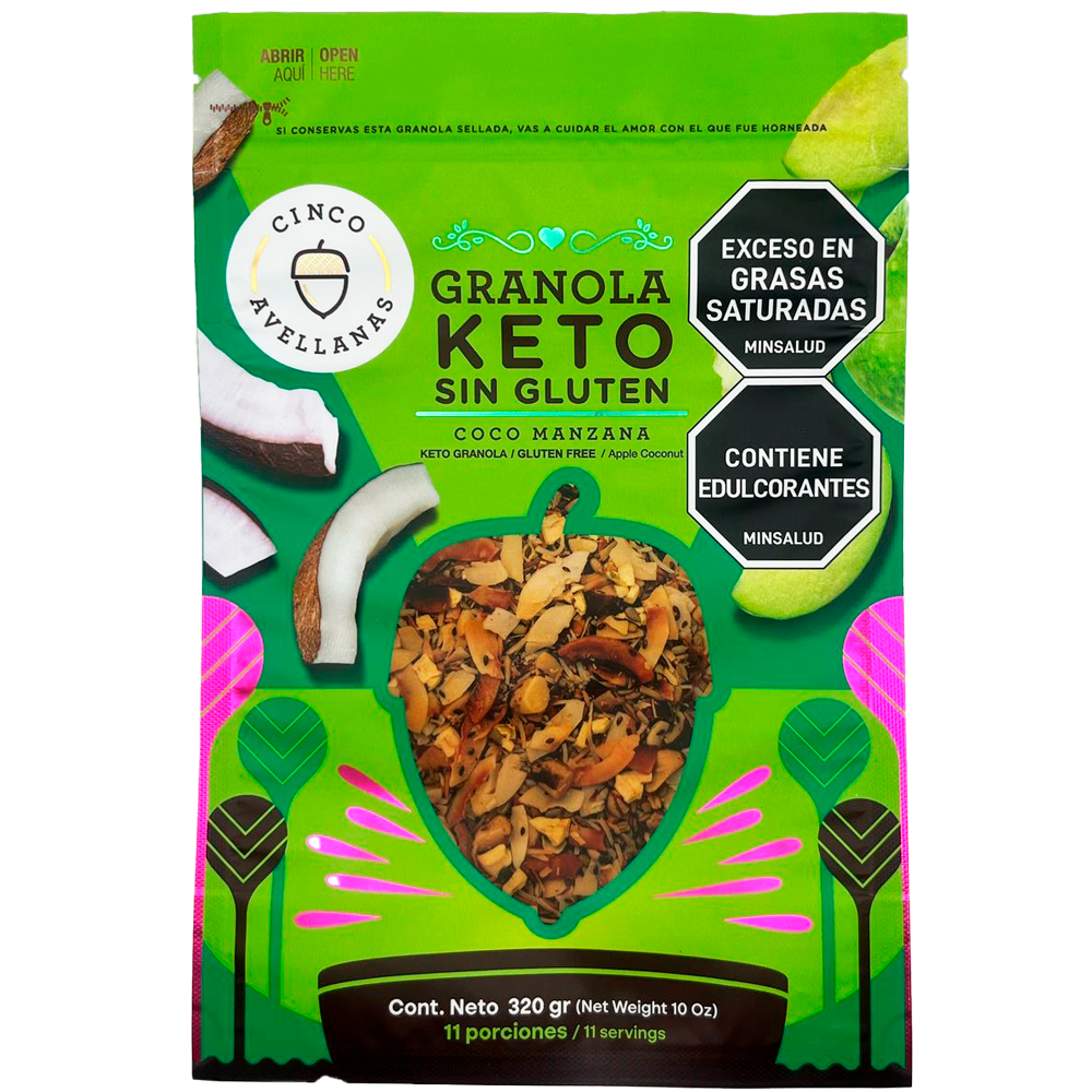 Granola keto coco manzana Cinco avellanas