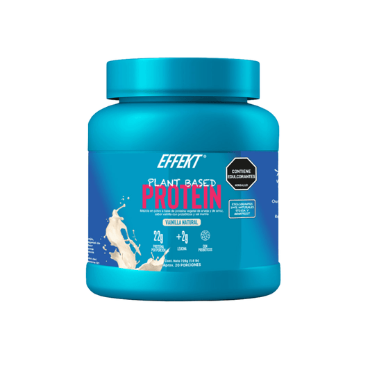 Proteína vegana Effekt sabor vainilla natural 728 g, hecha con ingredientes vegetales, libre de lácteos y perfecta para apoyar tu nutrición diaria.