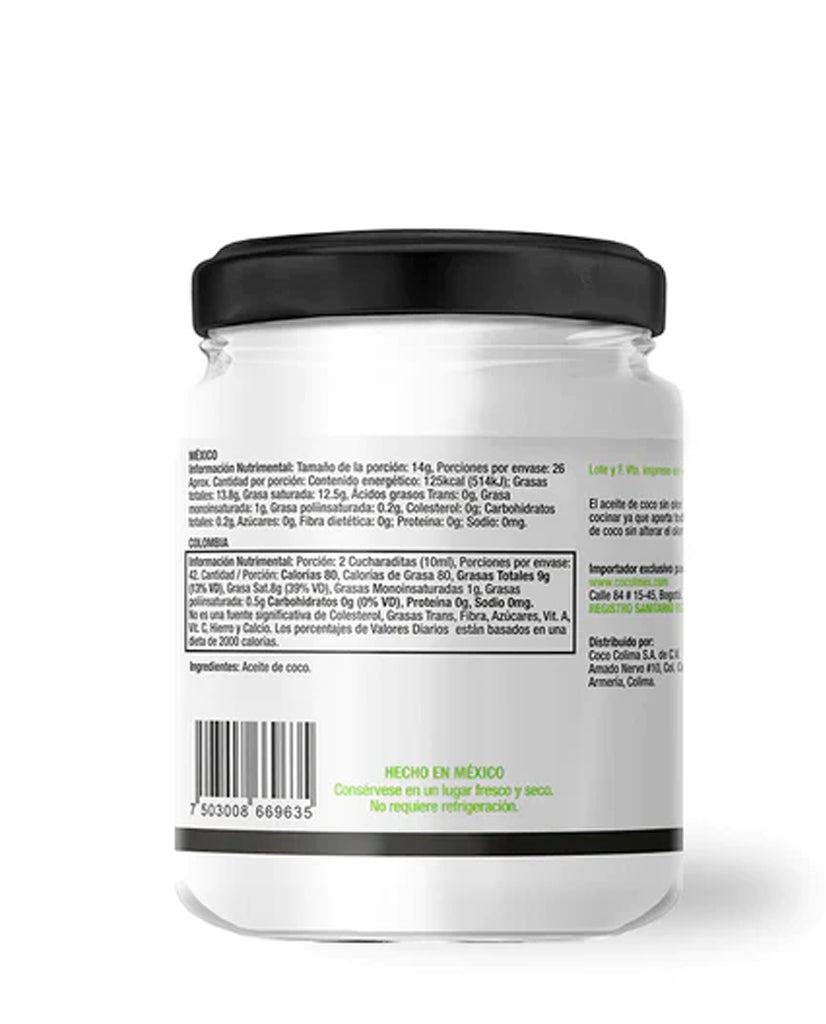Aceite de coco sin sabor A de coco 420 gr