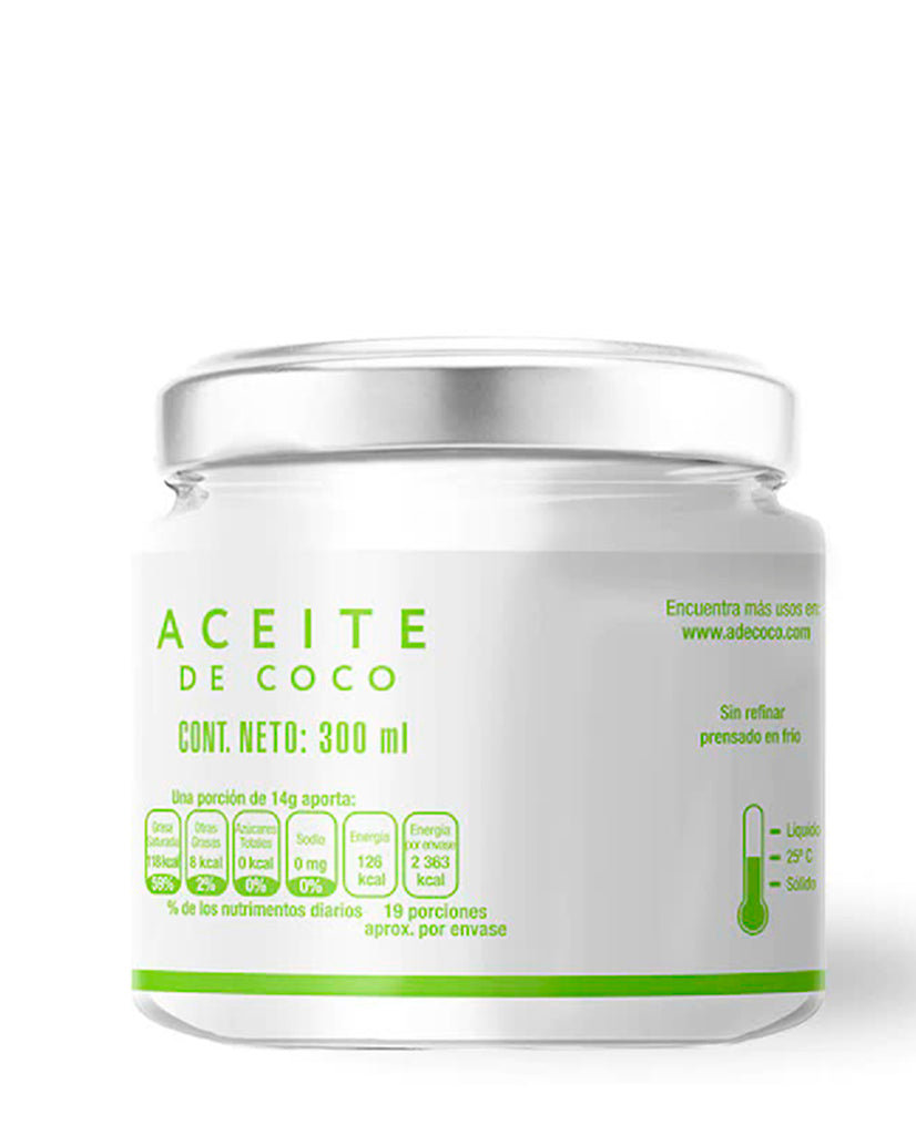 Aceite de coco virgen A de coco 300 ml