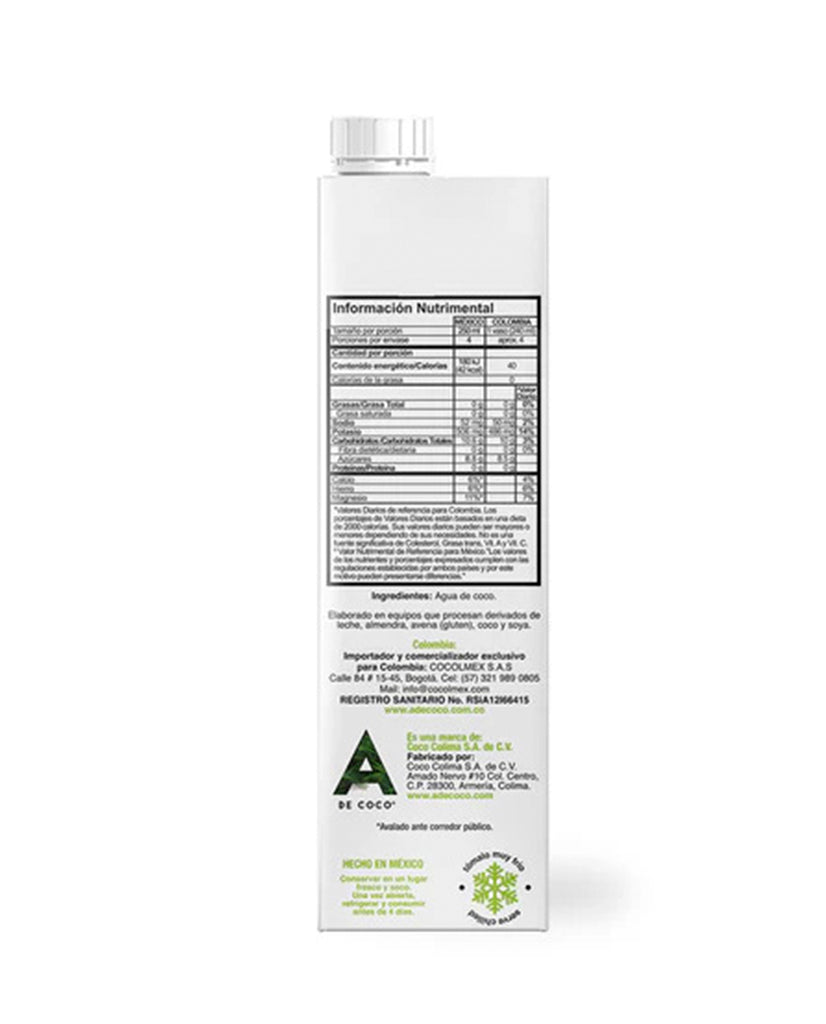 Agua de coco A de coco 1000 ml