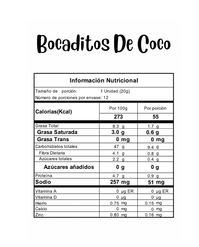 Bocados de coco Reborn 12 unds Sin Gluten