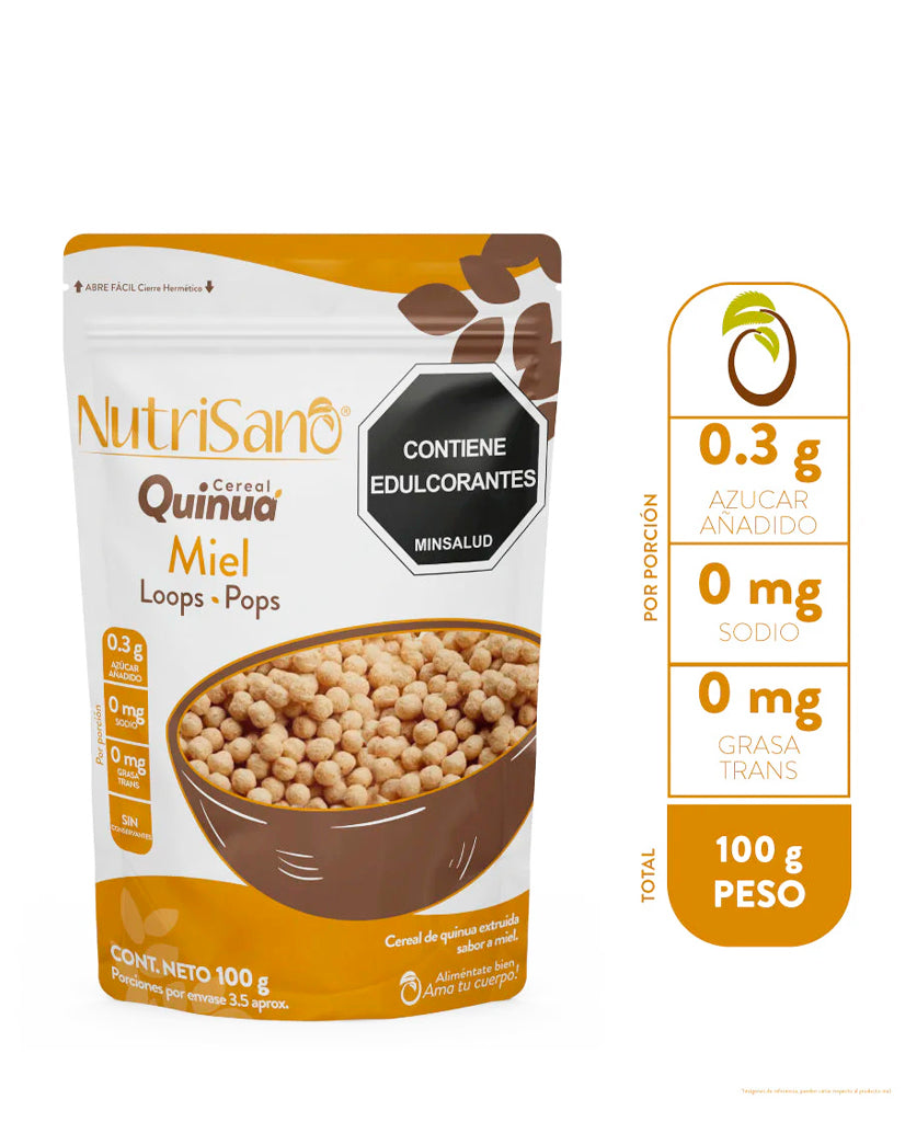 Cereal quinua pops miel Nutrisano 100 gr