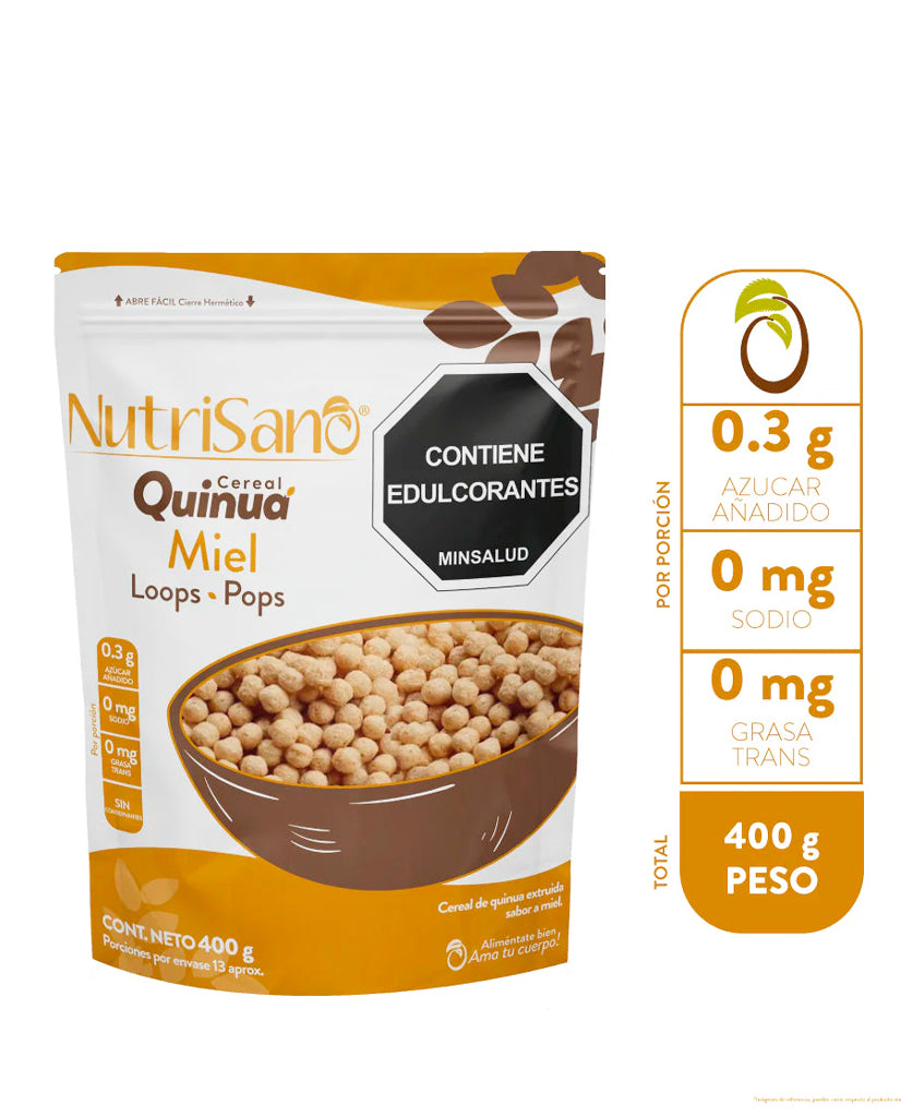 Cereal quinua pops miel Nutrisano 400 gr