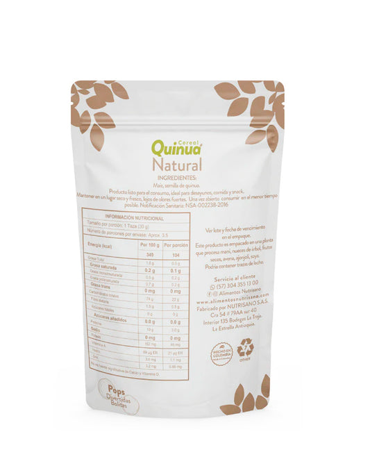 Cereal quinua pops natural Nutrisano 100 gr