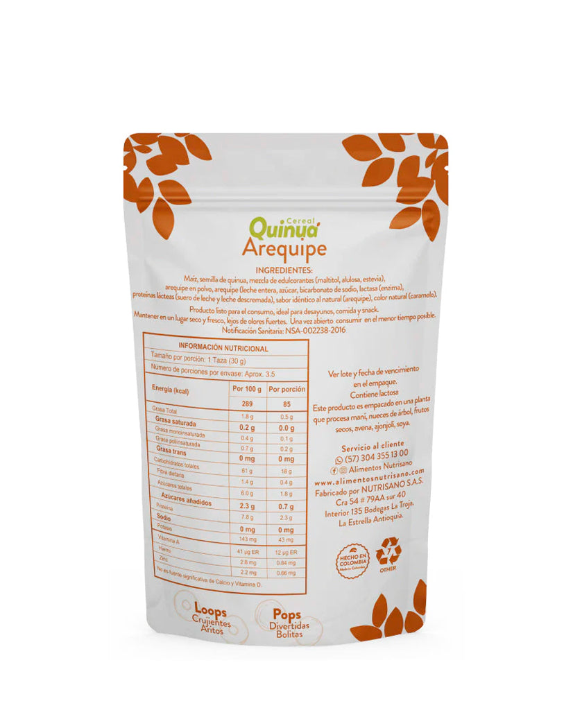 Cereal quinua loops arequipe Nutrisano 100 gr