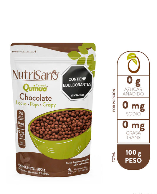 Cereal quinua pops chocolate Nutrisano 100 gr