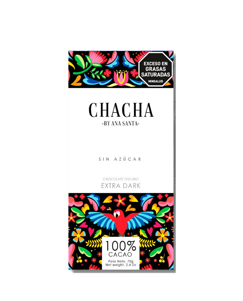 Chocolate oscuro extra dark 100% cacao Chacha 70 gr