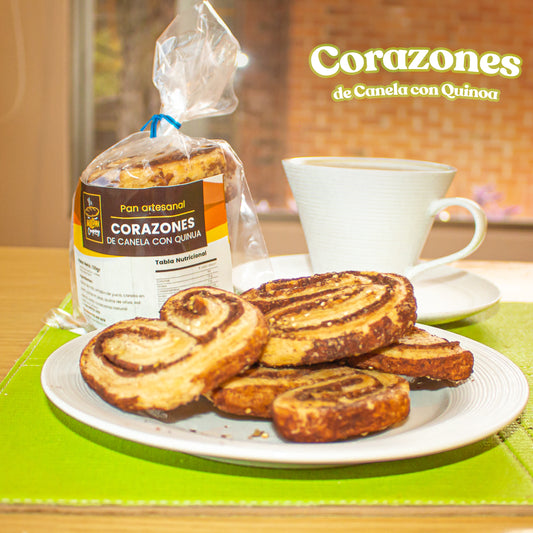 Corazones de canela con quinoa artesanal Mildan 130 gr Sin Gluten