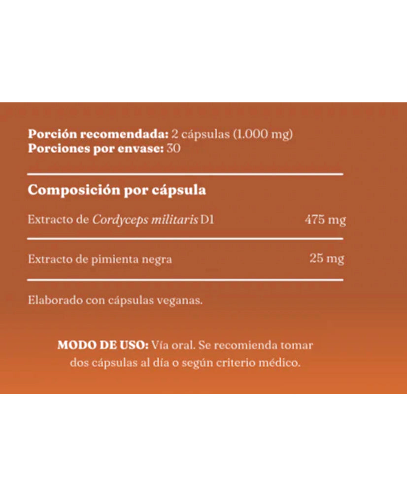 Cápsulas Cordyceps Vital setas Hongo Funcional