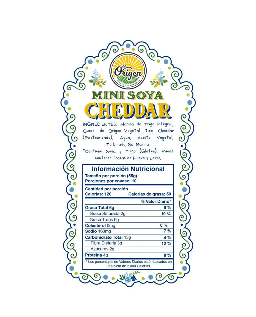 Deditos mini soya cheddar Del origen 10 unds