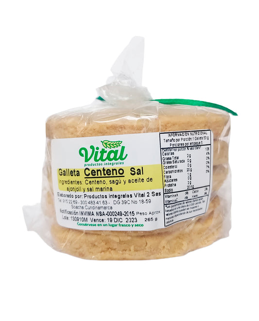 Galleta centeno sal "Vital" 5 unds 265 gr