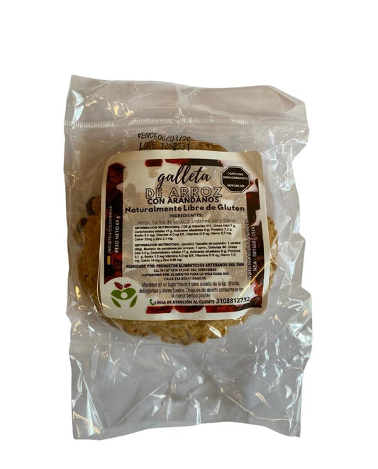 Galleta de arroz con arándanos