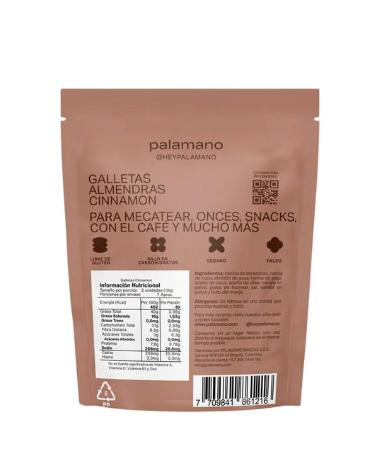 Galletas almendra cinnamon Palamano 70 gr