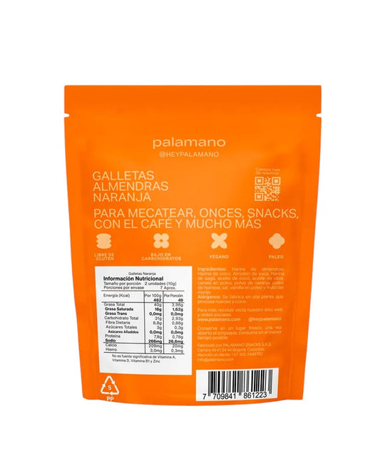 Galletas almendra naranja Palamano 70 gr