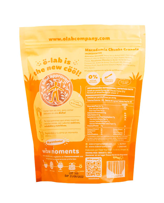 Granola macadamia chunks O-lab 350 gr