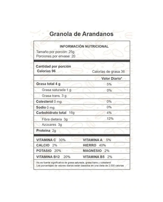 Granola arándano Puramente 500 gr