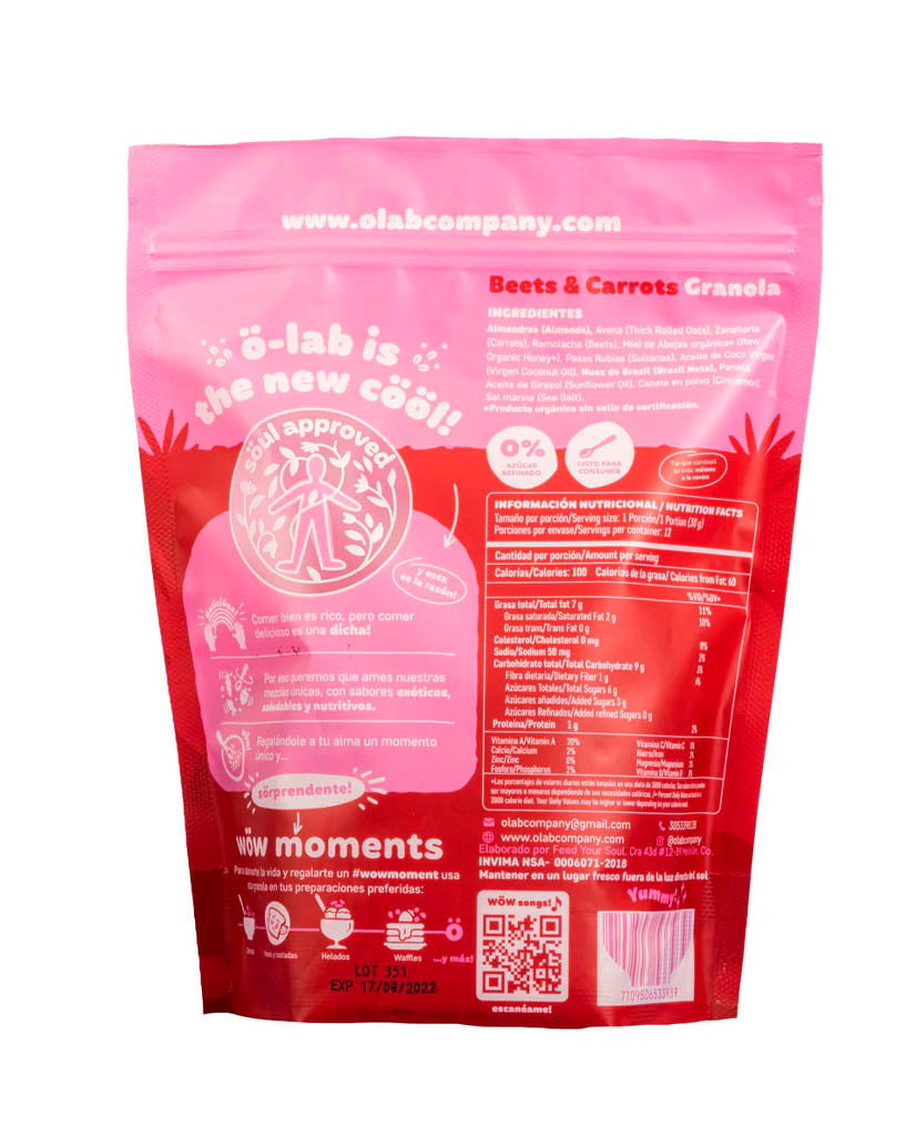 Granola beets & carrots O-lab 370 gr