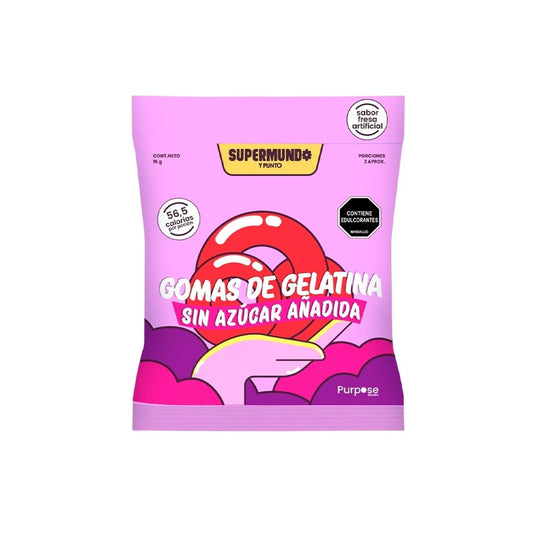Gomitas de gelatina de fresa Supermundo 30 gr