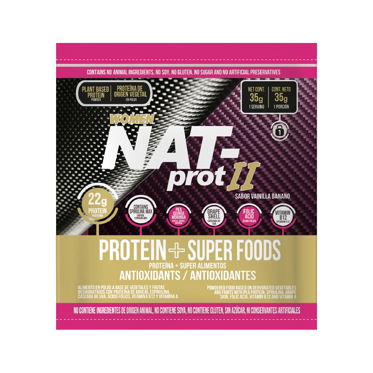 Proteina wowen vainilla banano Nat-prot II 1000 gr