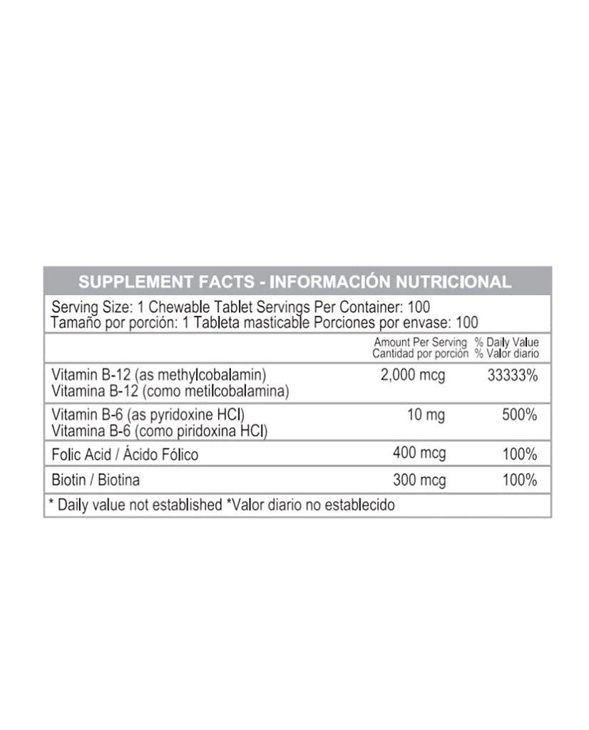 Methyl B-12 2000mcg Healthy america 100 tabletas