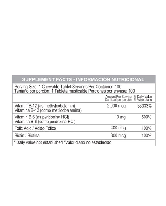 Methyl B-12 2000mcg Healthy america 100 tabletas