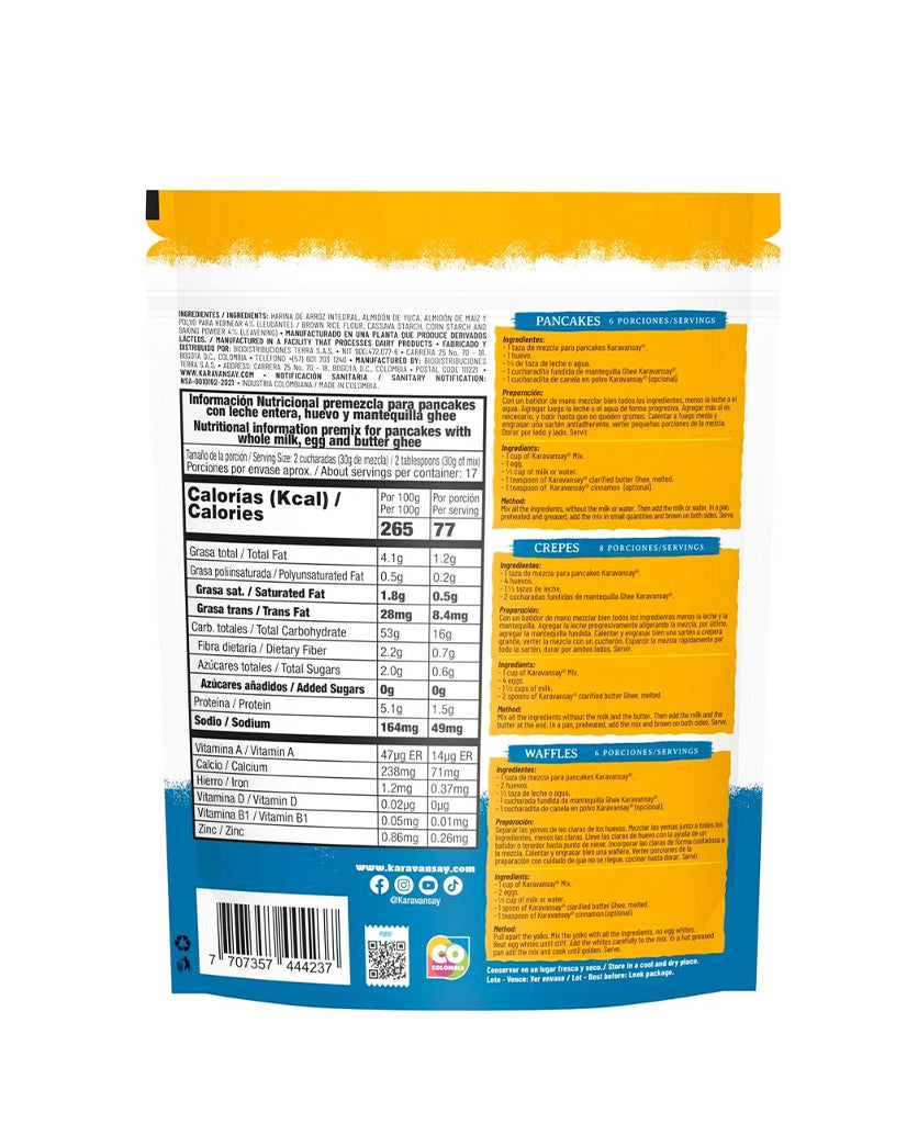 Mezcla para pancakes natural "Karavansay" 500 gr Sin Gluten