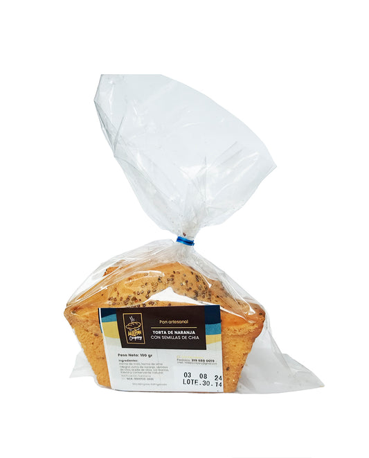 Torta naranja con semillas de chía "Mildan" Sin Gluten