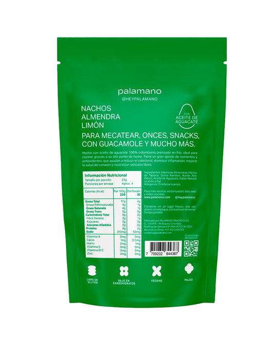 Nachos almendra limón Palamano 90 gr
