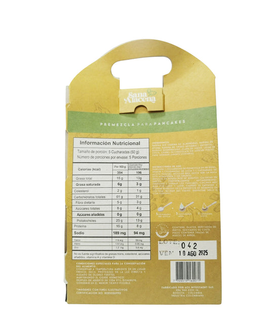 Pancakes de banano y chunks de chocolate Sana alacena 250 gr
