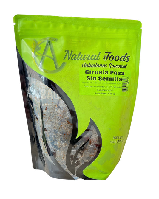 Ciruela pasa deshidratada CA Natural Foods 250 g, dulce, nutritiva y perfecta como snack saludable o para acompañar tus recetas.