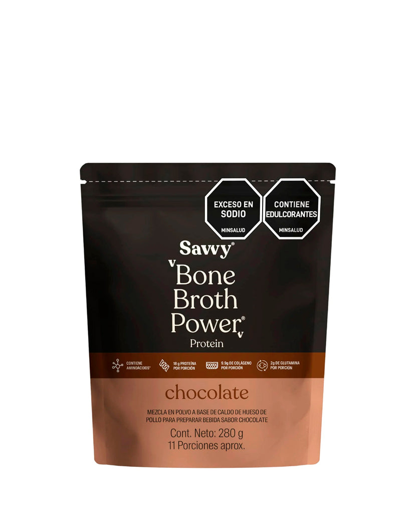 Proteina bone broth power chocolate Savvy 280 gr