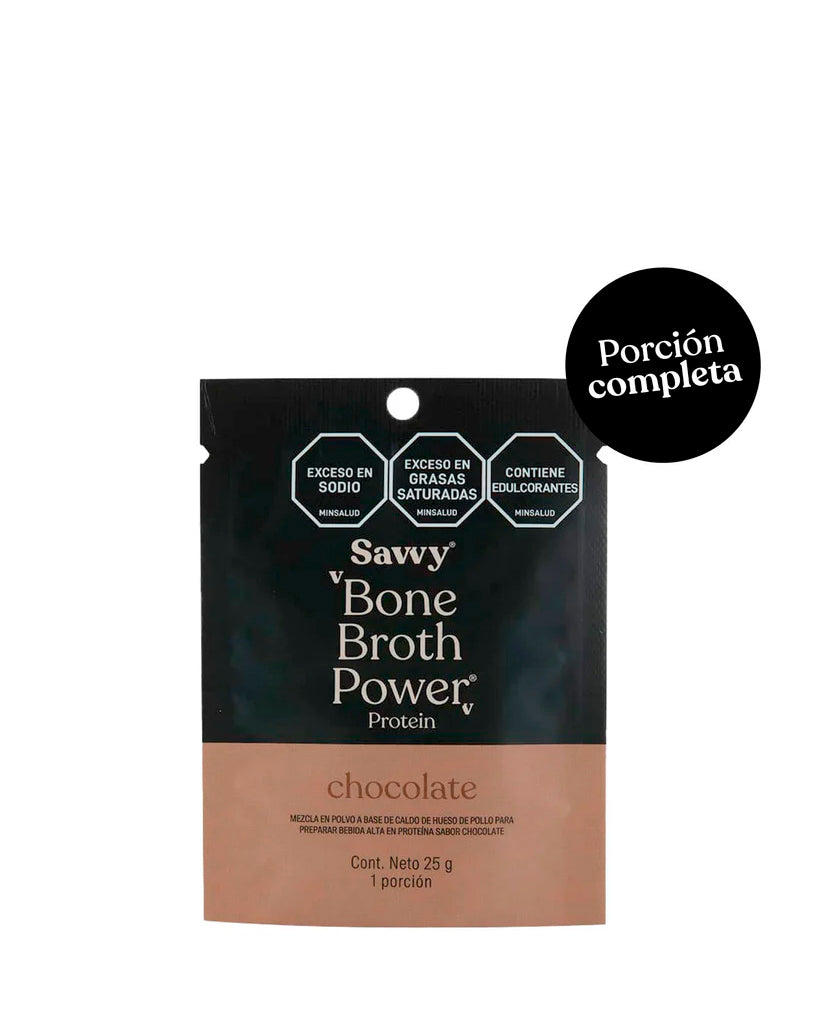 Proteina sachet bone broth power chocolate Savvy 25 gr