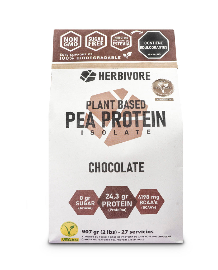 Proteína arveja chocolate Herbivore 907 gr