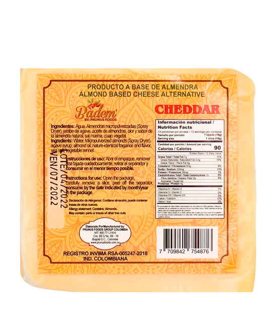 Queso cheddar tajado Badem 250 gr