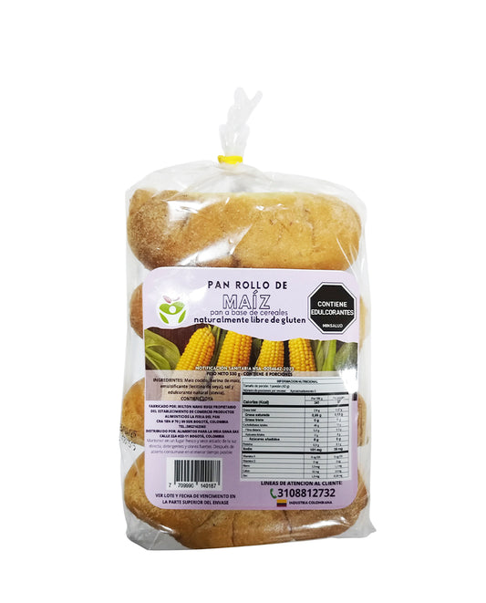 Rollos de Pan de maíz Vida sana 8 unds Sin Gluten