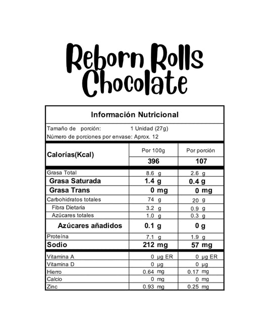 Rolls de chocolate Reborn 12 unds
