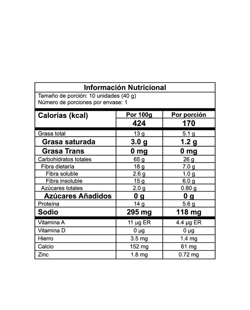 Rosquillas integrales de garbanzo+arroz con semillas de chía y linaza Naturela 40 gr