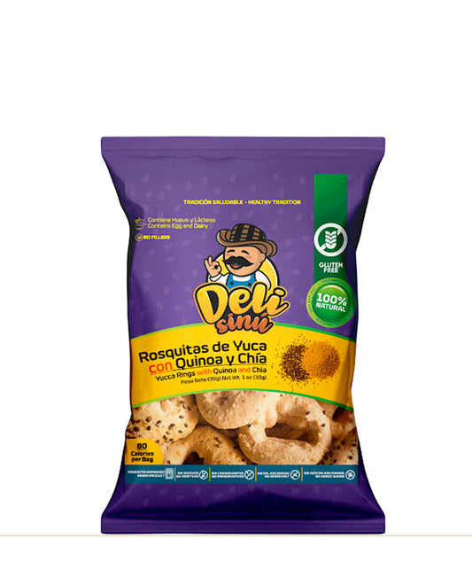 Rosquitas de yuca con quinoa y chía Deli sinu 30 gr