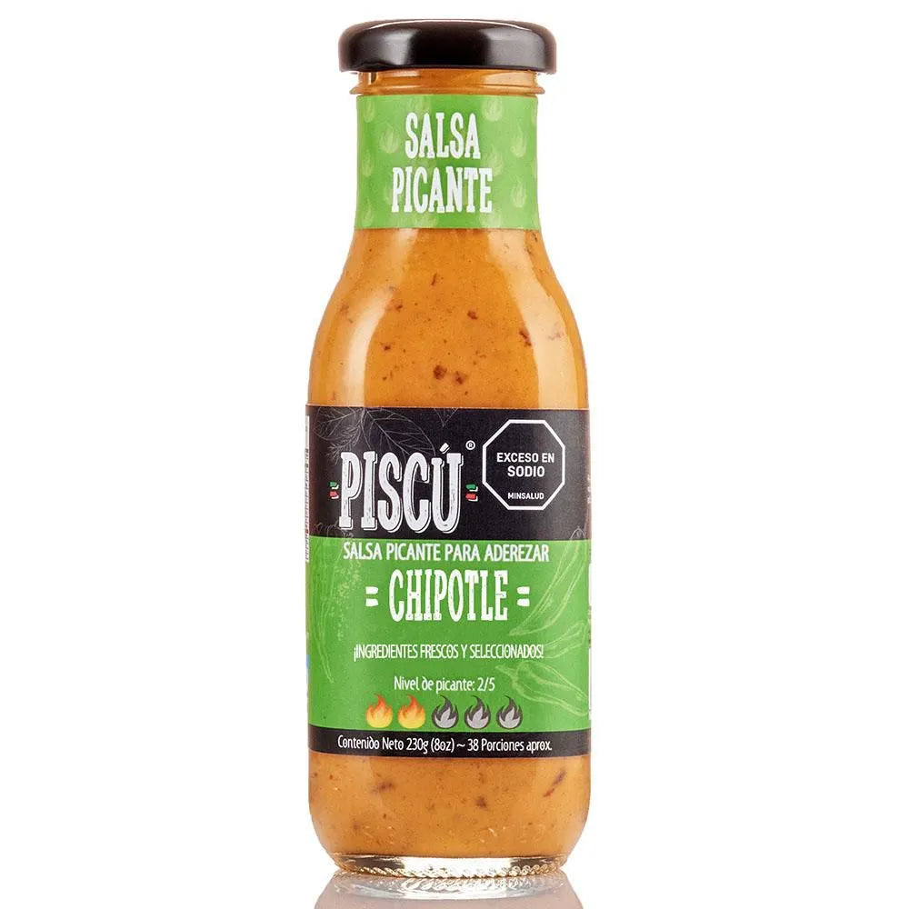 Salsa picante de chipotle, con un toque ahumado y equilibrado.