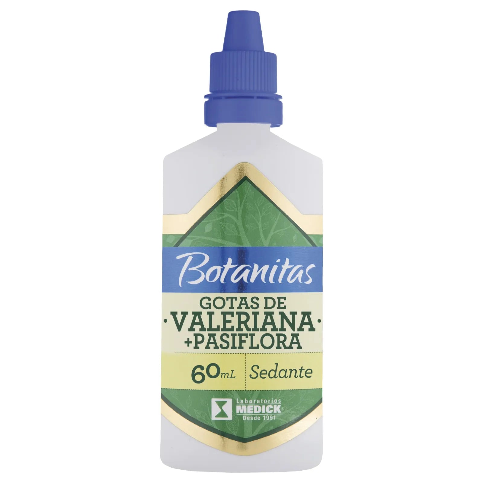 Extracto de valeriana y pasiflora en frasco de 60 ml, ideal para favorecer la relajación y apoyar un descanso reparador.