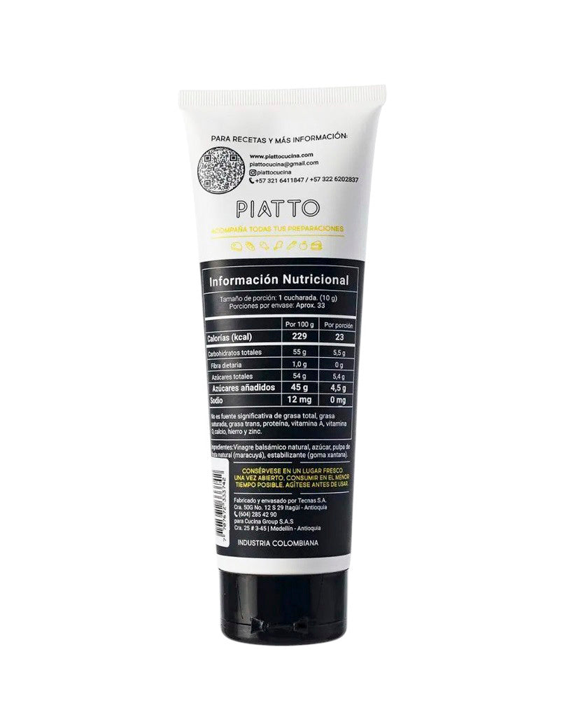 Vinagre balsámico maracuyá Piatto 330 gr