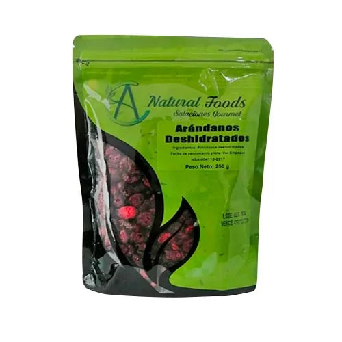 Arándanos deshidratados CA Natural Foods 250 g, dulces, nutritivos y perfectos como snack saludable o para tus recetas.