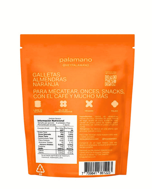 Galletas almendra naranja "Palamano" 70 gr