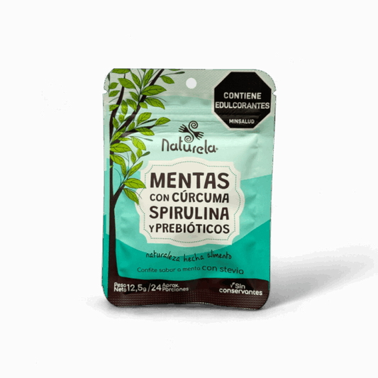 Mentas con curcuma spirulina y prebioticos "Naturela" 12.5 gr