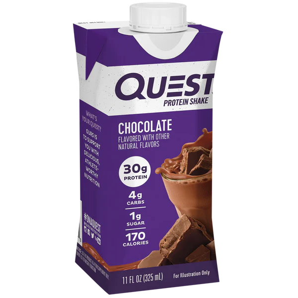 Bebida con 30 gramos de proteina sabor chocolate.