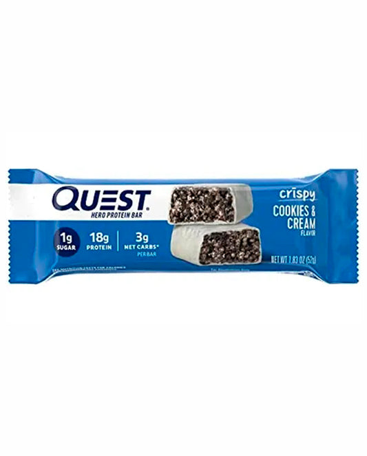 Barras de proteina crispy cookies & cream "Quest" 52 gr