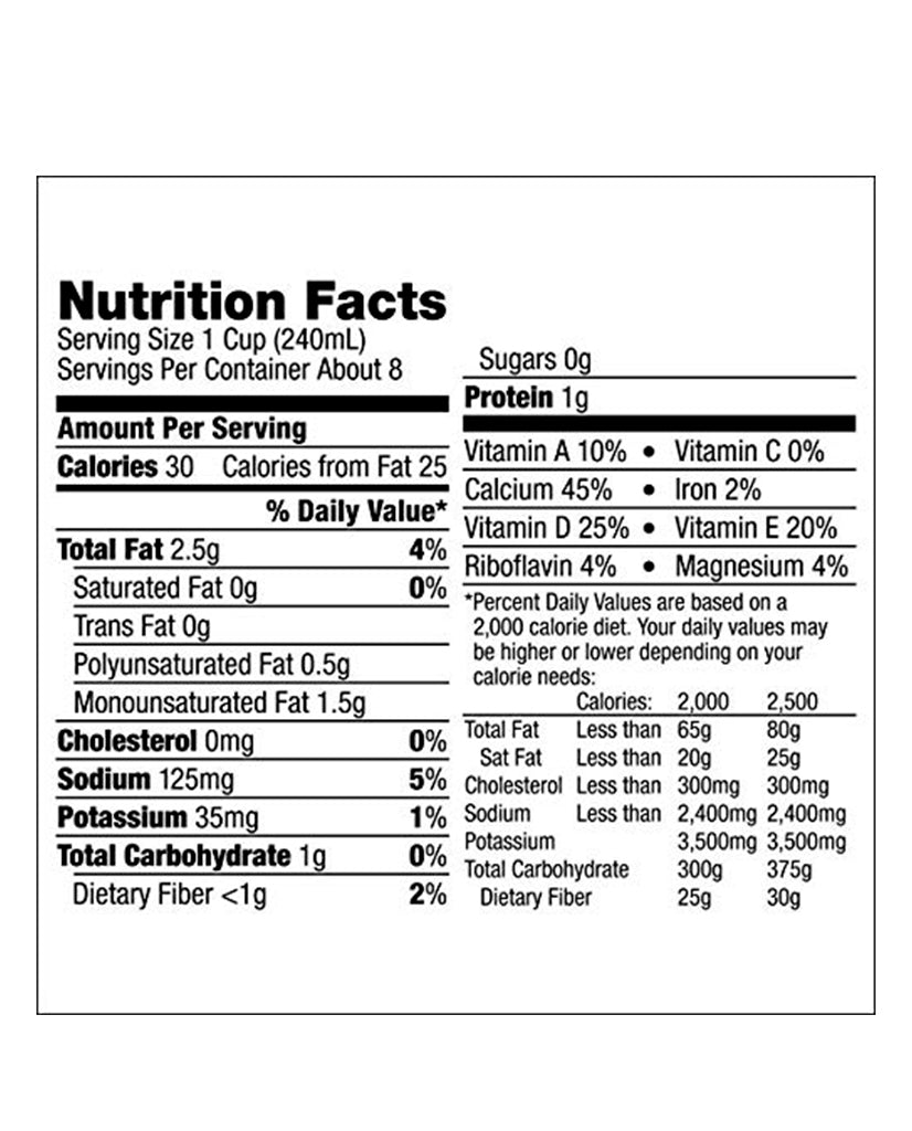 Leche de almendra 30 calorías "Silk" 946 ml