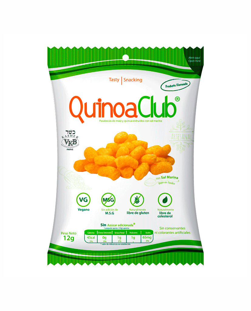 Unidad cheetos naturales sal marina Quinua club 12 gr
